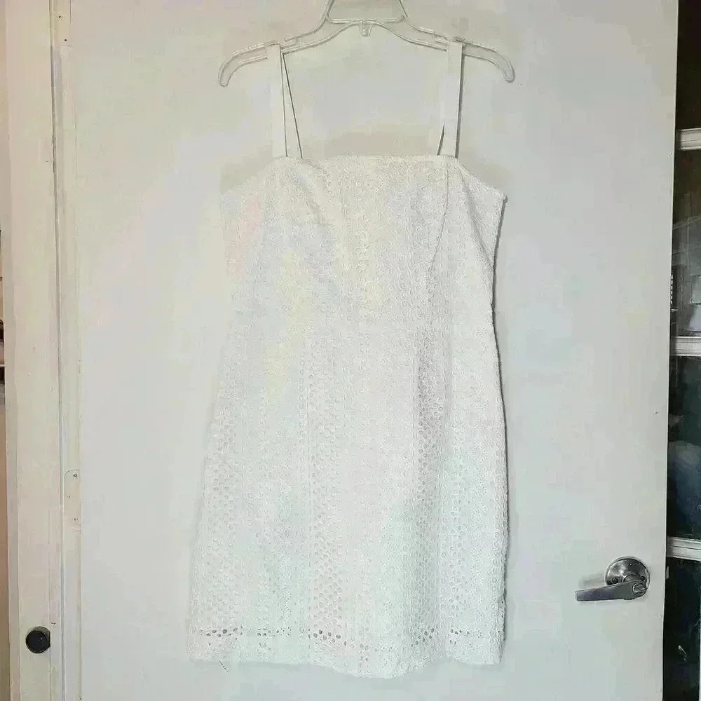 Brooks Brothers White Eyelet Summer Dress Size 10